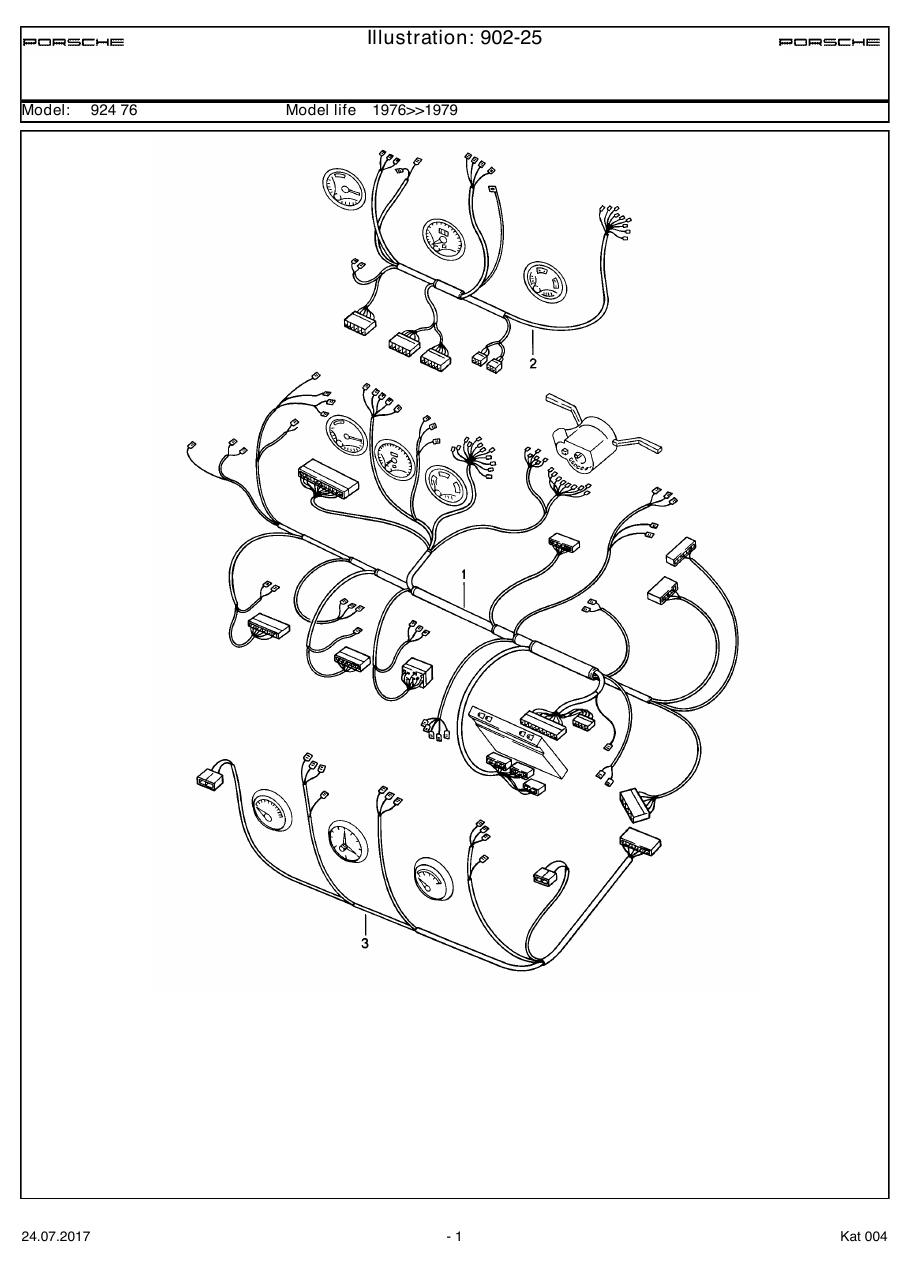 Exploded parts diagram — Wiring harnesses