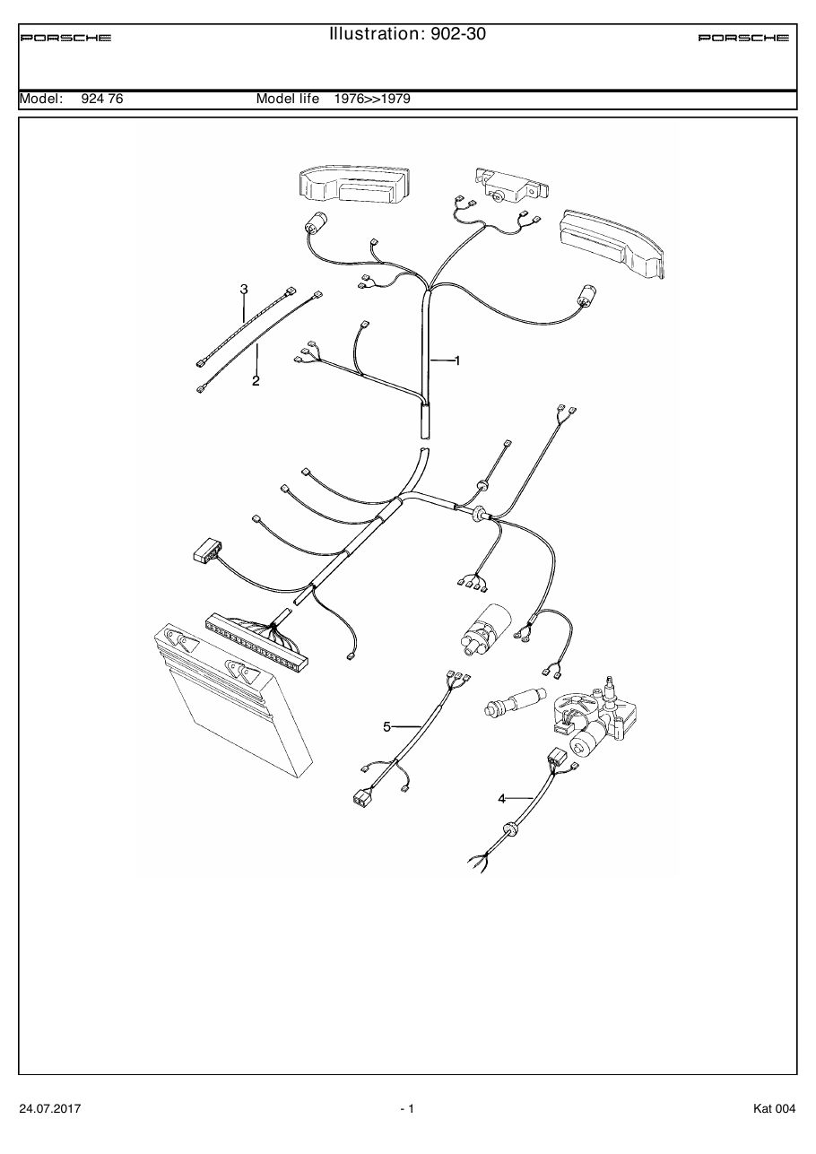 Exploded parts diagram — Wiring harnesses