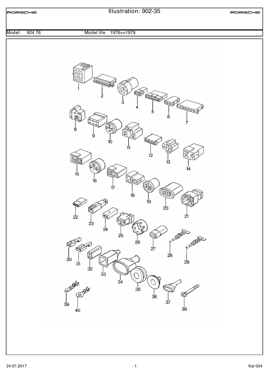 Exploded parts diagram — Push-on connector