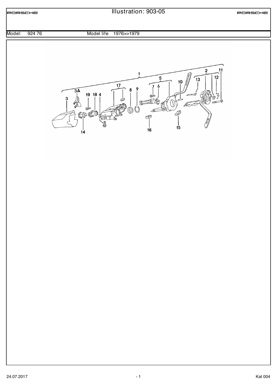 Exploded parts diagram — Steering column switch