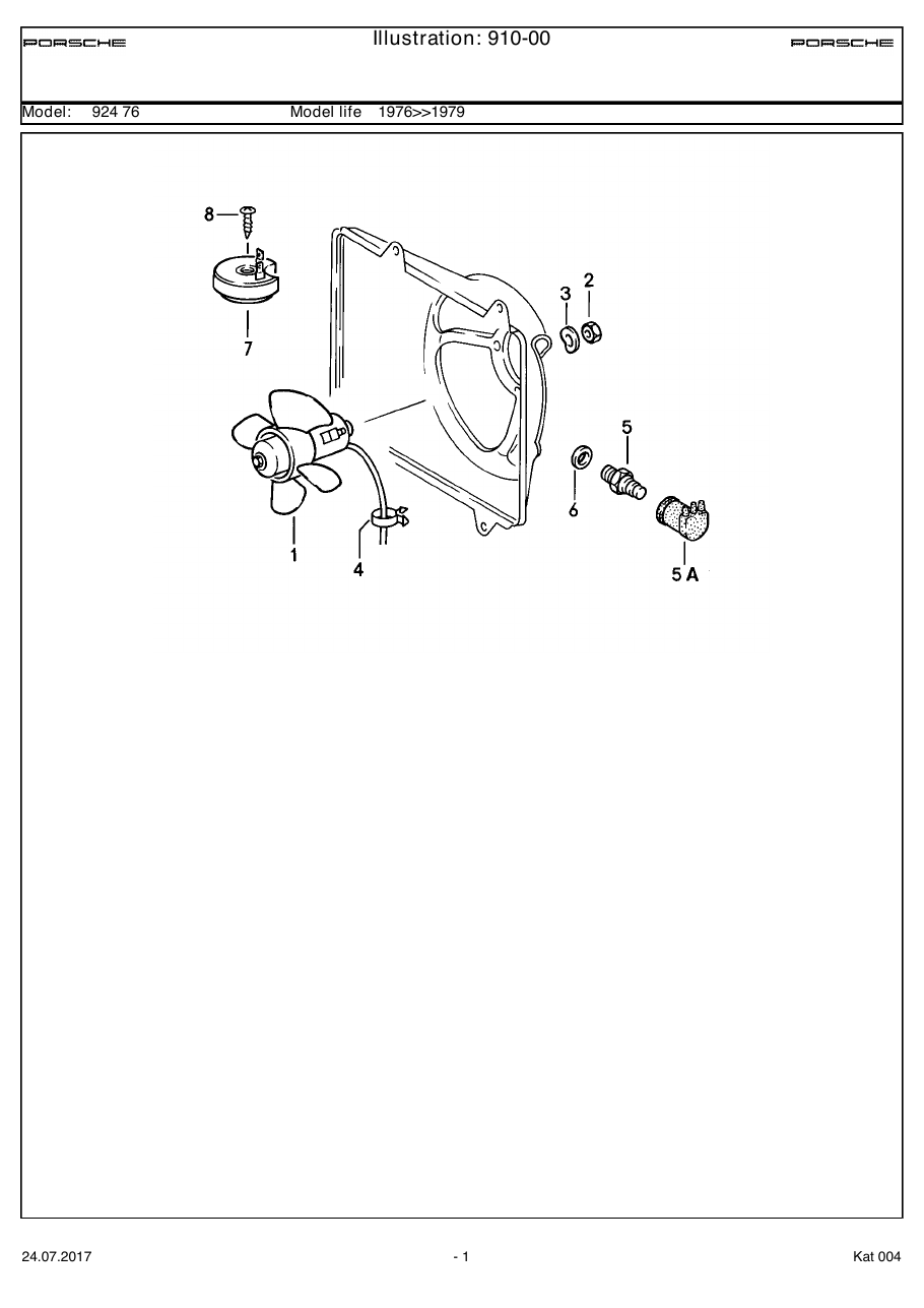 Exploded parts diagram — Electric fan