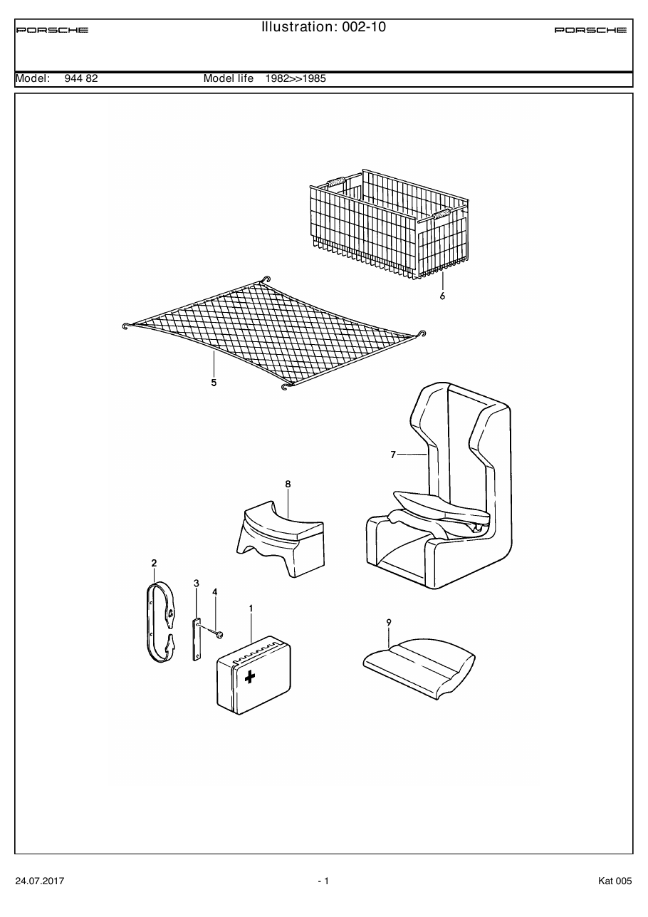 Exploded parts diagram — Accessories