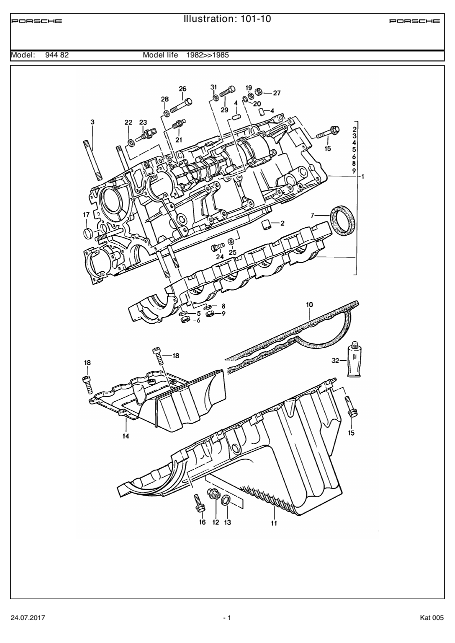 Exploded parts diagram — Crankcase