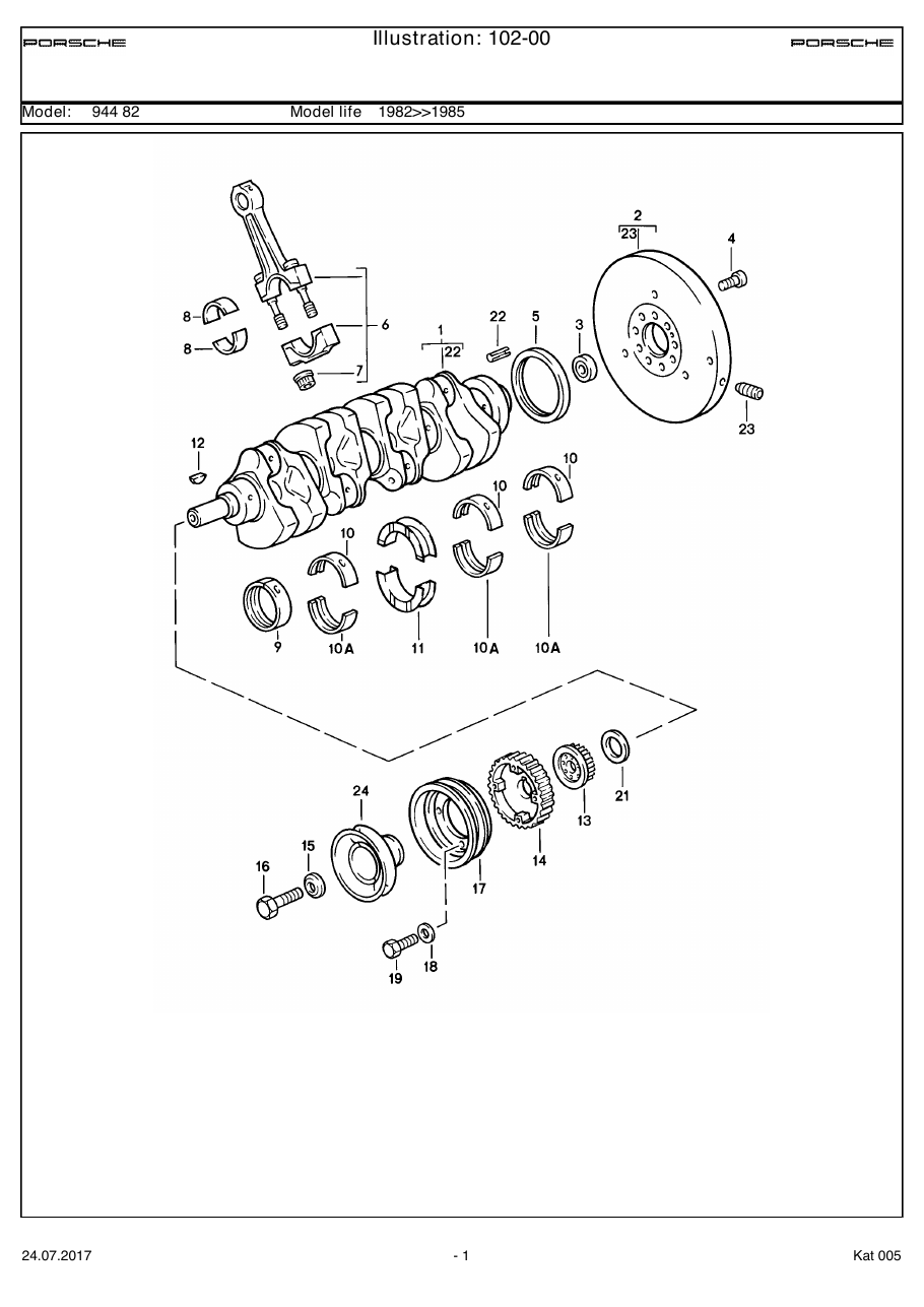 Exploded parts diagram — Crankshaft