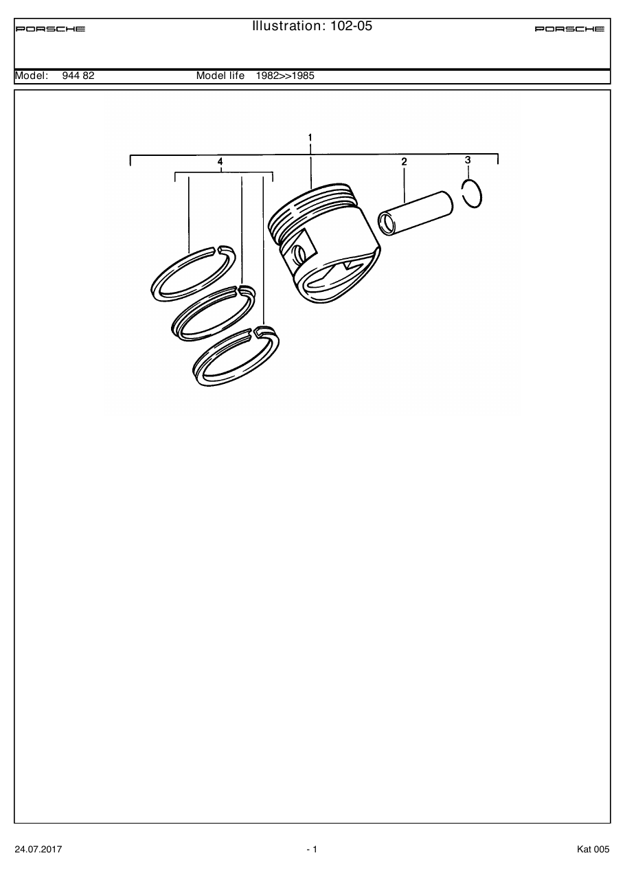 Exploded parts diagram — Piston