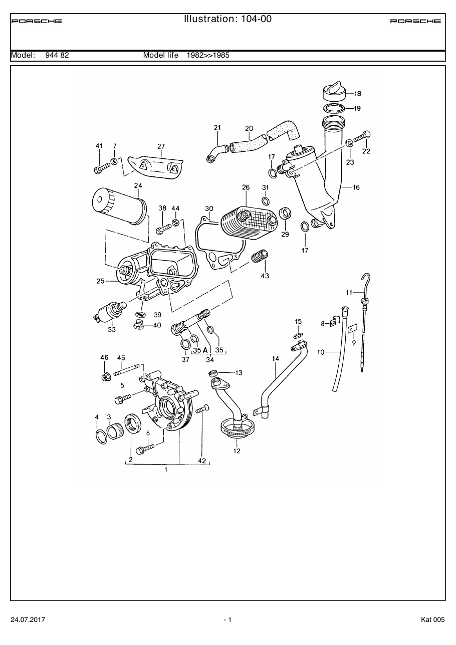 Exploded parts diagram — Engine lubrication