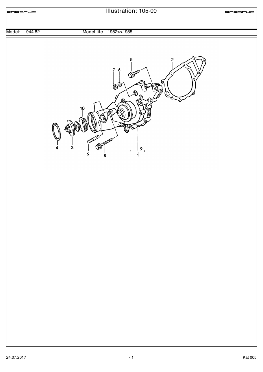 Exploded parts diagram — Water pump