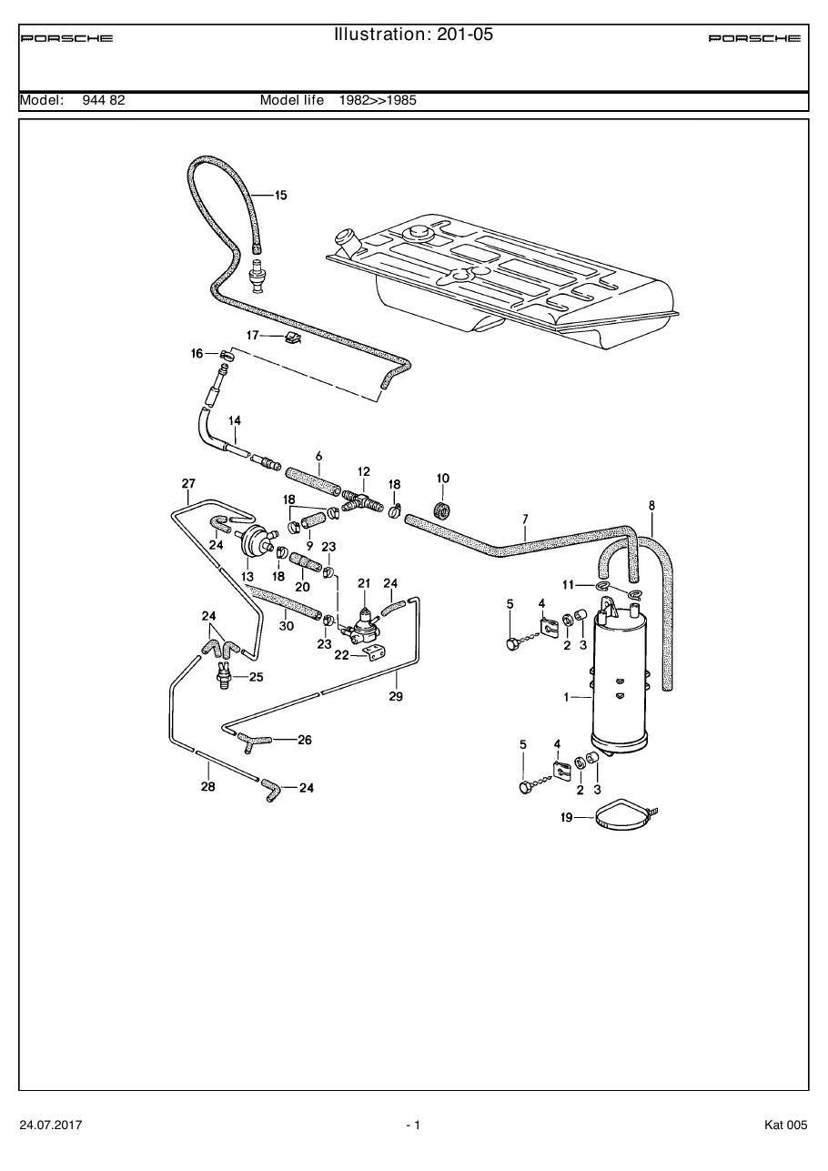 Exploded parts diagram — Carbon canister