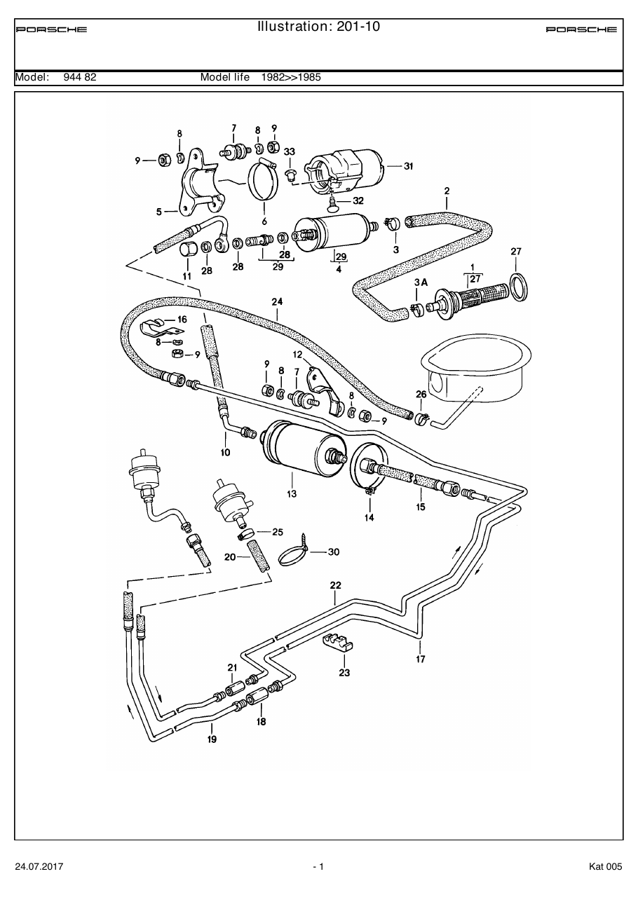 Exploded parts diagram — Fuel system