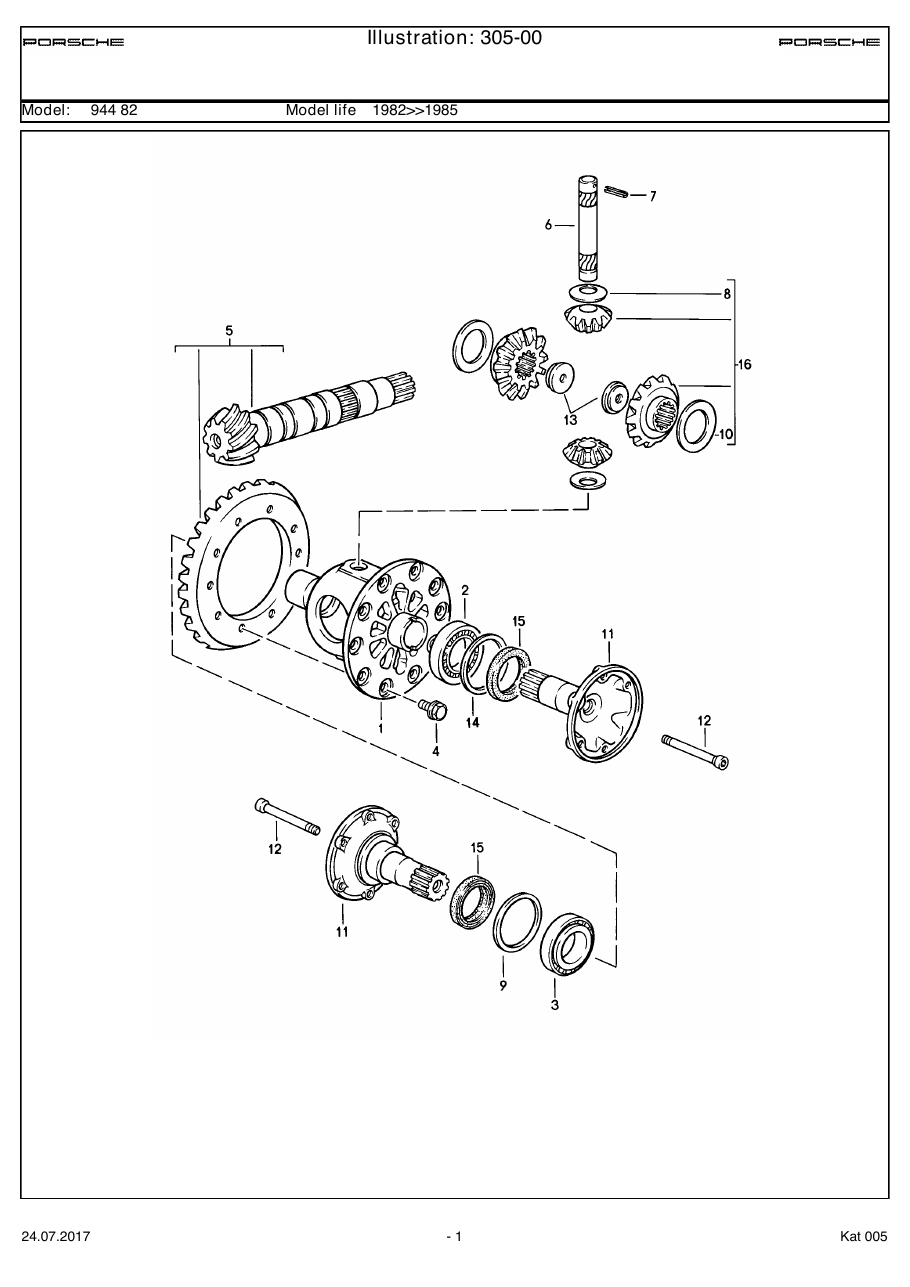 Exploded parts diagram — Differential