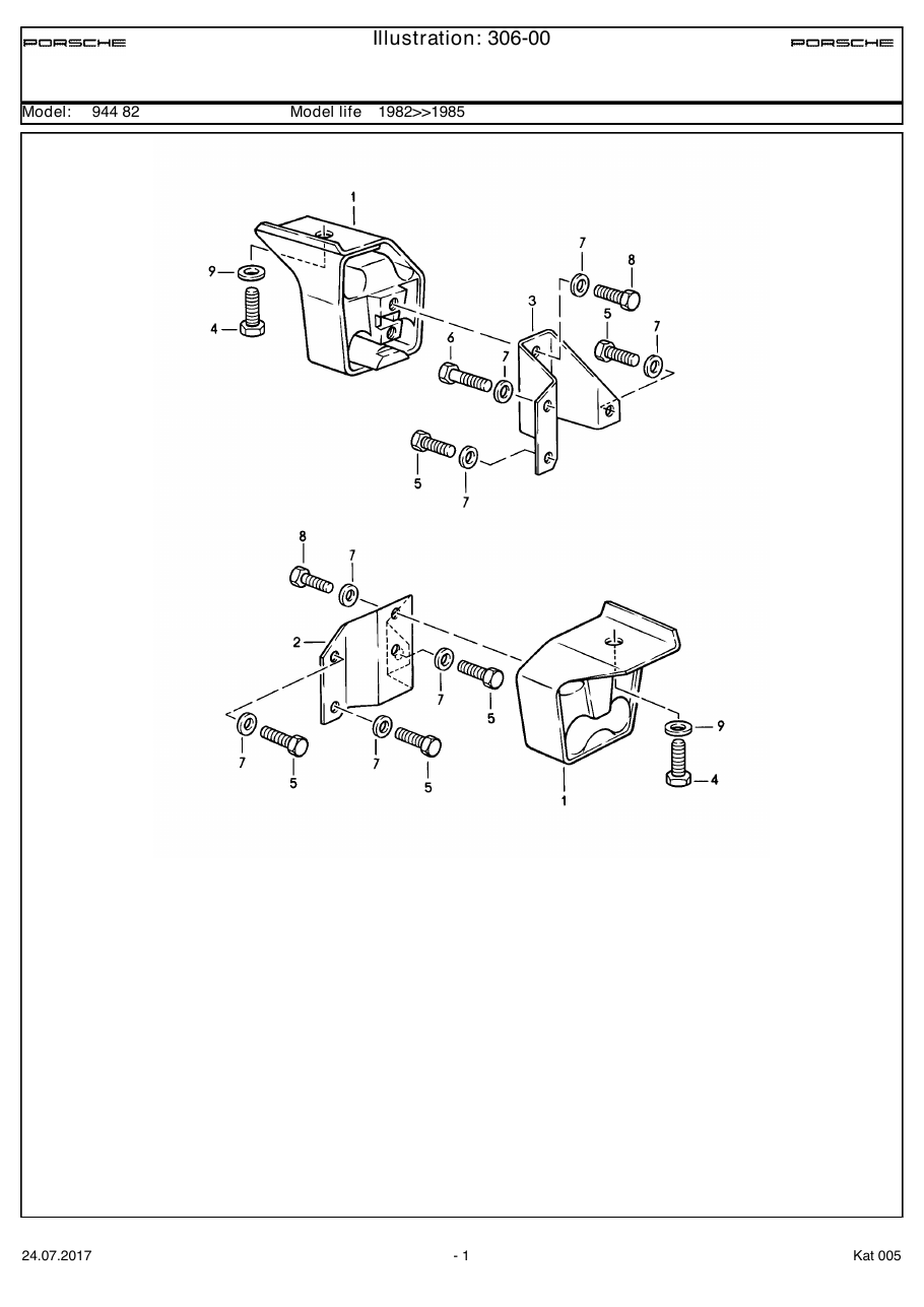 Exploded parts diagram — Transmission suspension