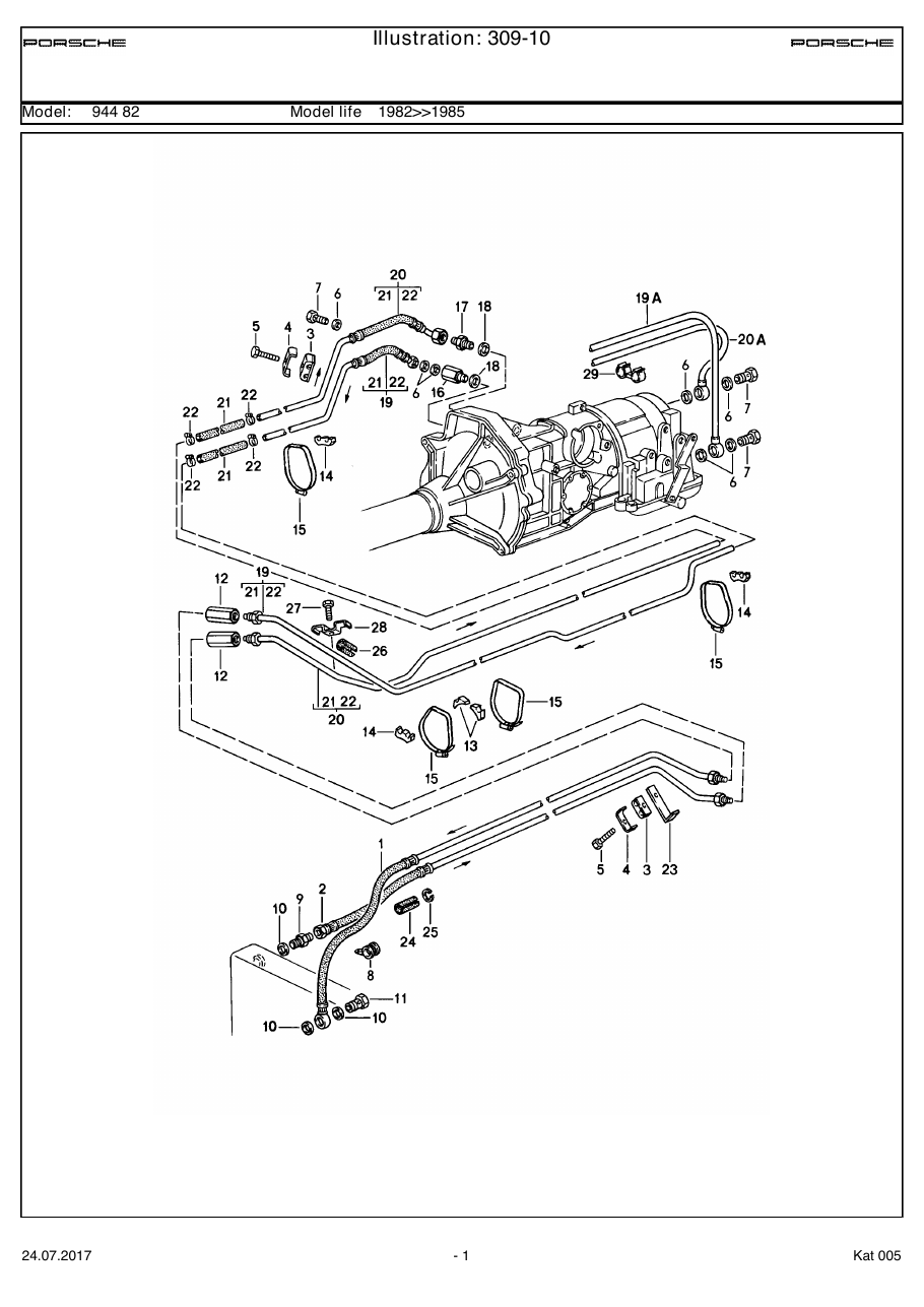 Exploded parts diagram — Transmission oil cooler