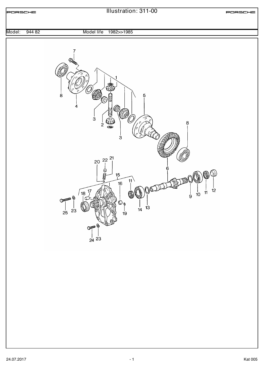 Exploded parts diagram — Differential