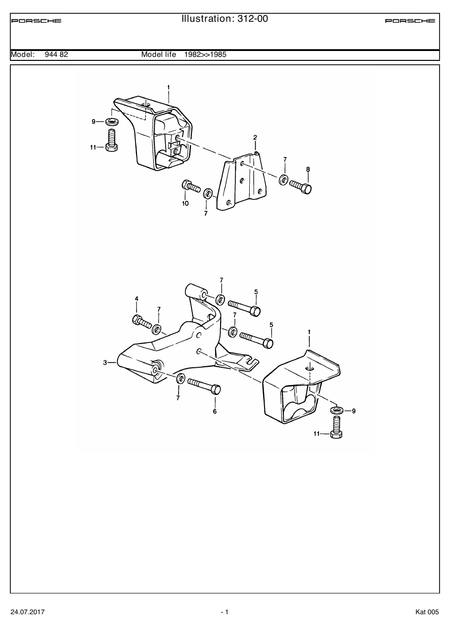 Exploded parts diagram — Transmission suspension