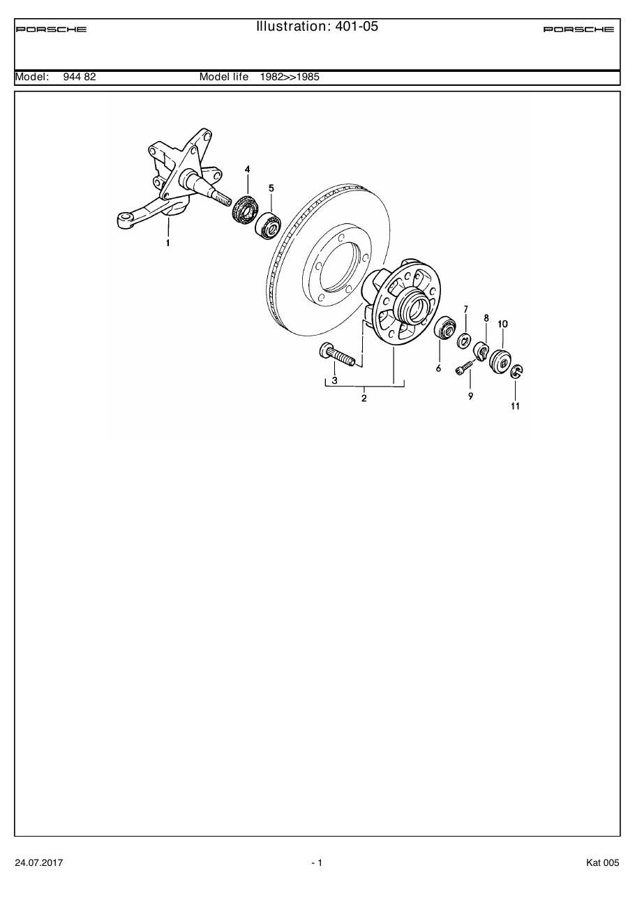 Exploded parts diagram — Steering knuckle