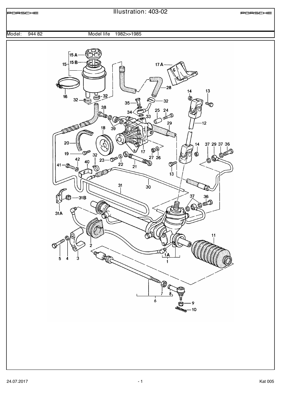 Exploded parts diagram — Power steering