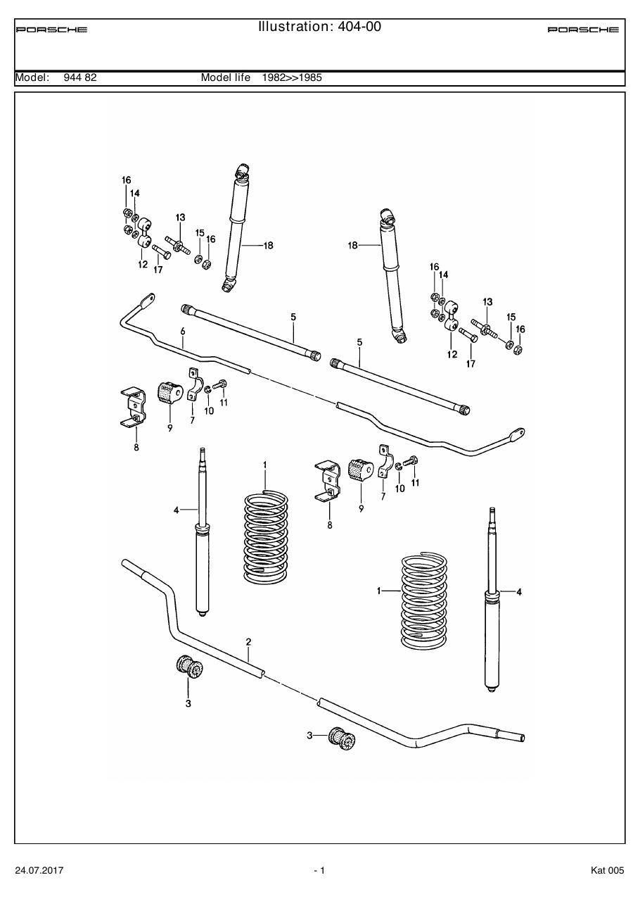 Exploded parts diagram — Sports suspension