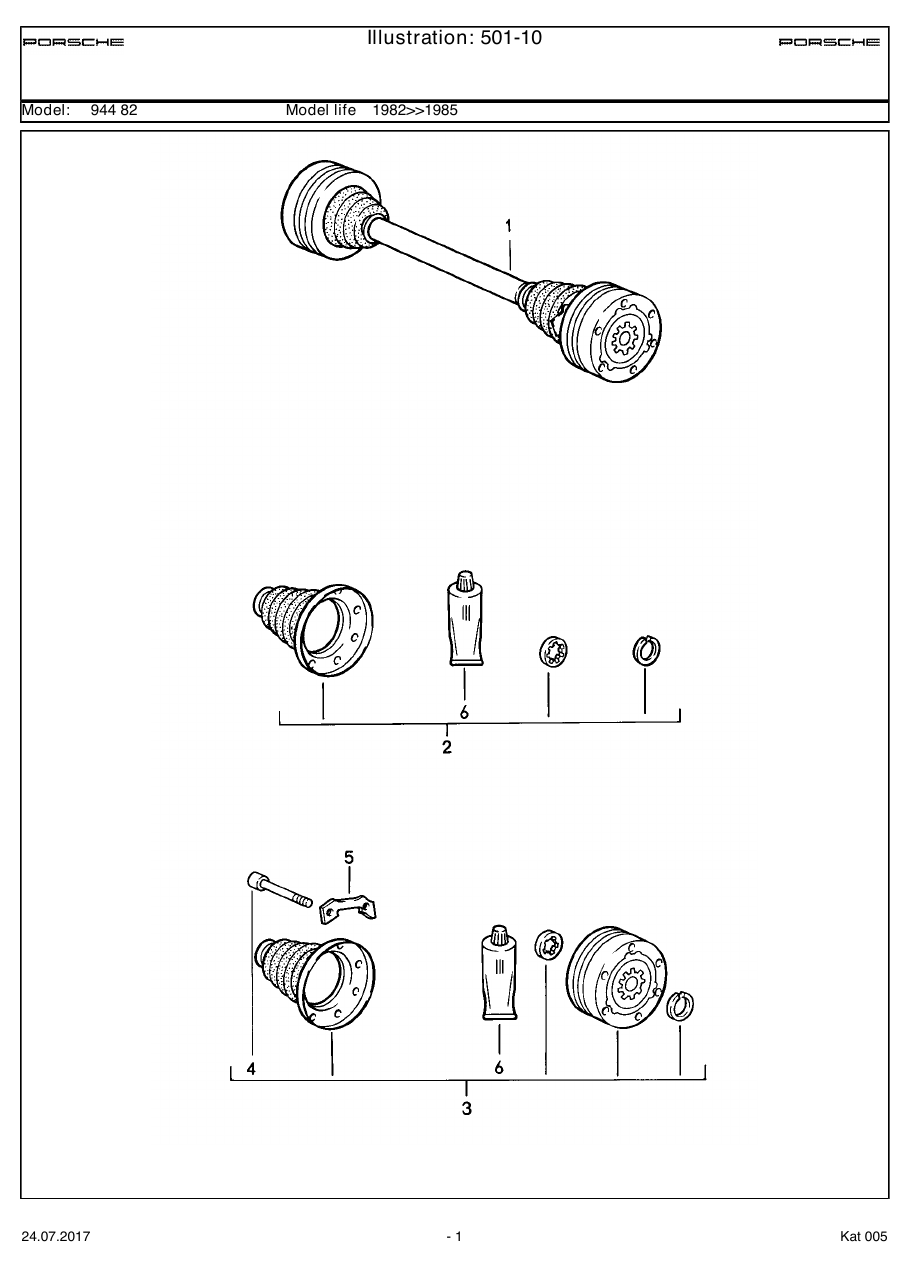 Exploded parts diagram — Drive shaft
