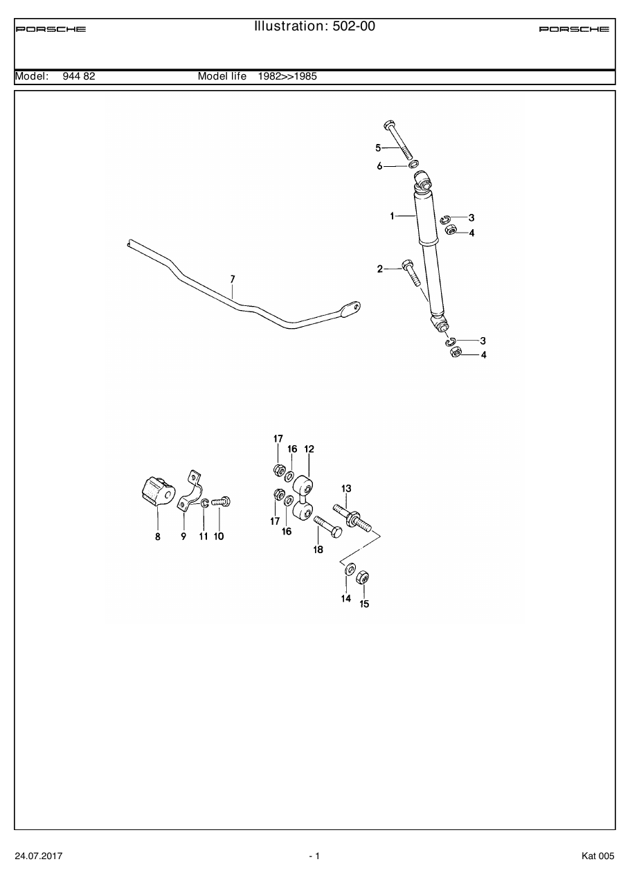 Exploded parts diagram — Vibration damper