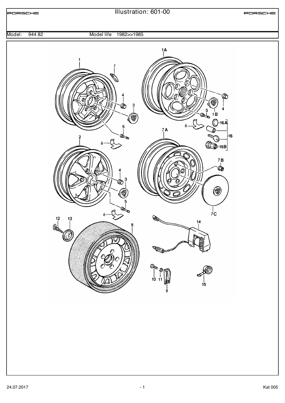 Exploded parts diagram — Disc wheel