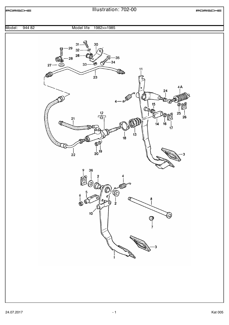 Exploded parts diagram — Pedals