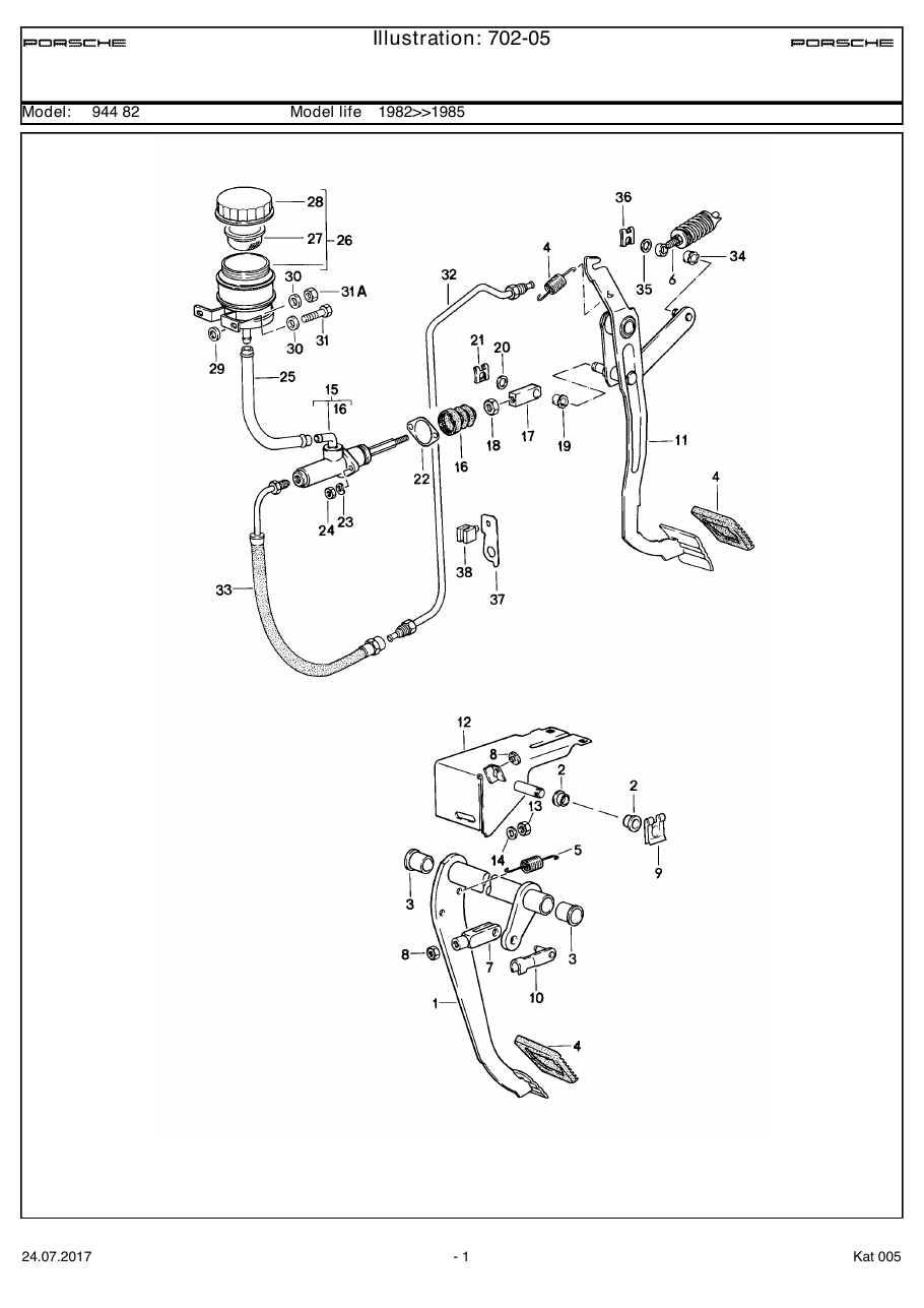 Exploded parts diagram — Pedals