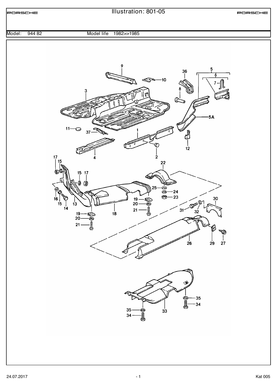 Exploded parts diagram — Side member