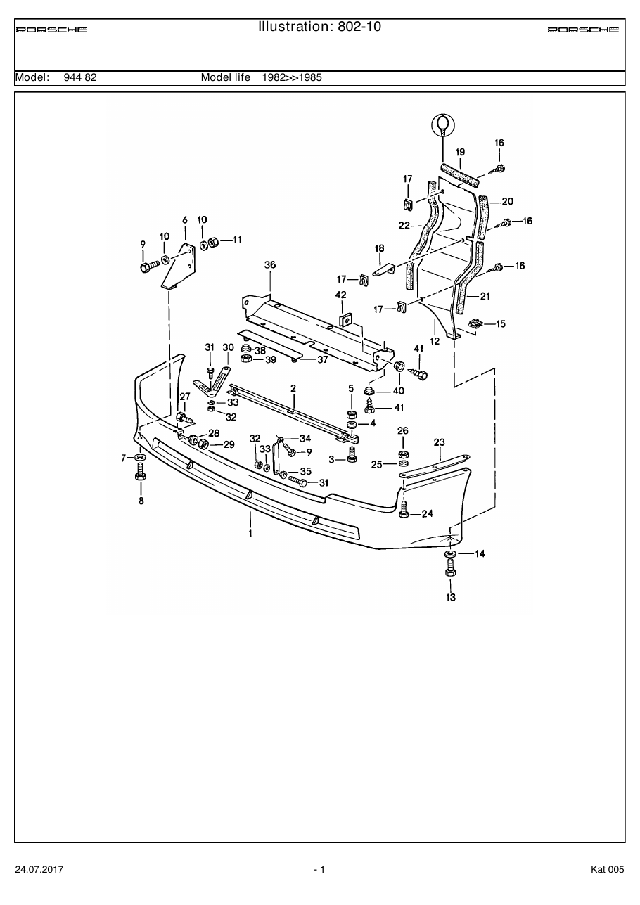 Exploded parts diagram — Front spoiler