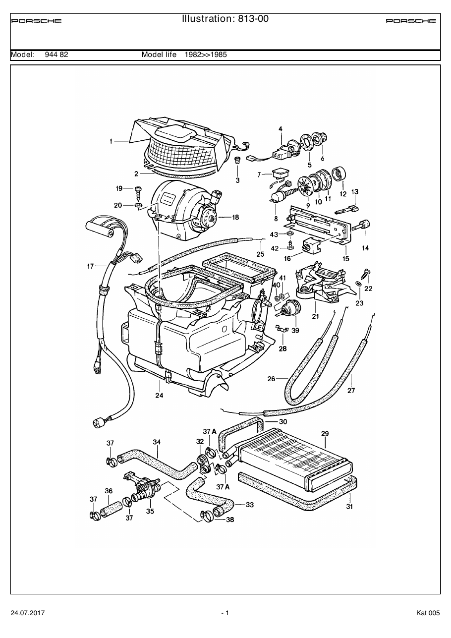 Exploded parts diagram — Heating