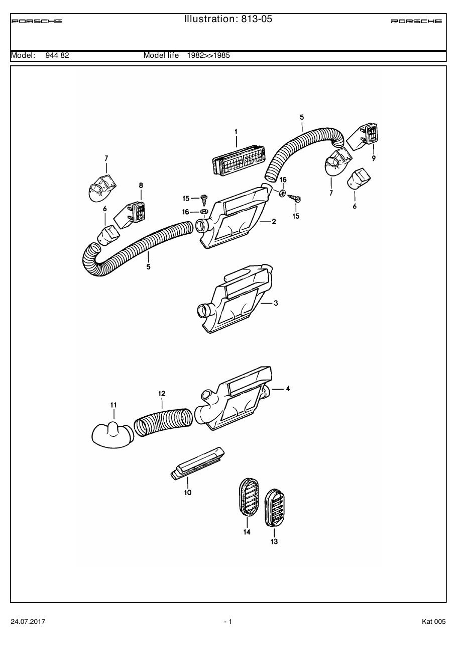 Exploded parts diagram — Air vent