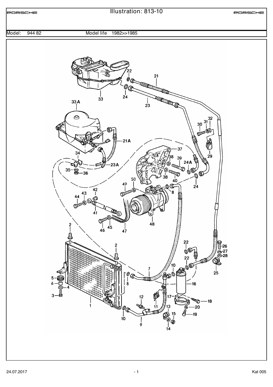 Exploded parts diagram — Air conditioner