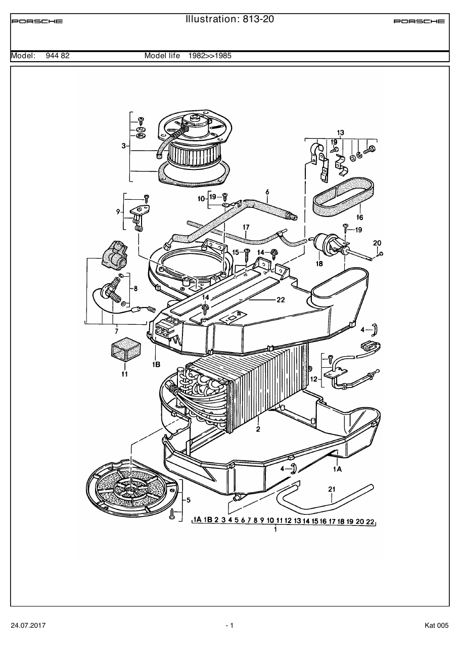 Exploded parts diagram — Air conditioner