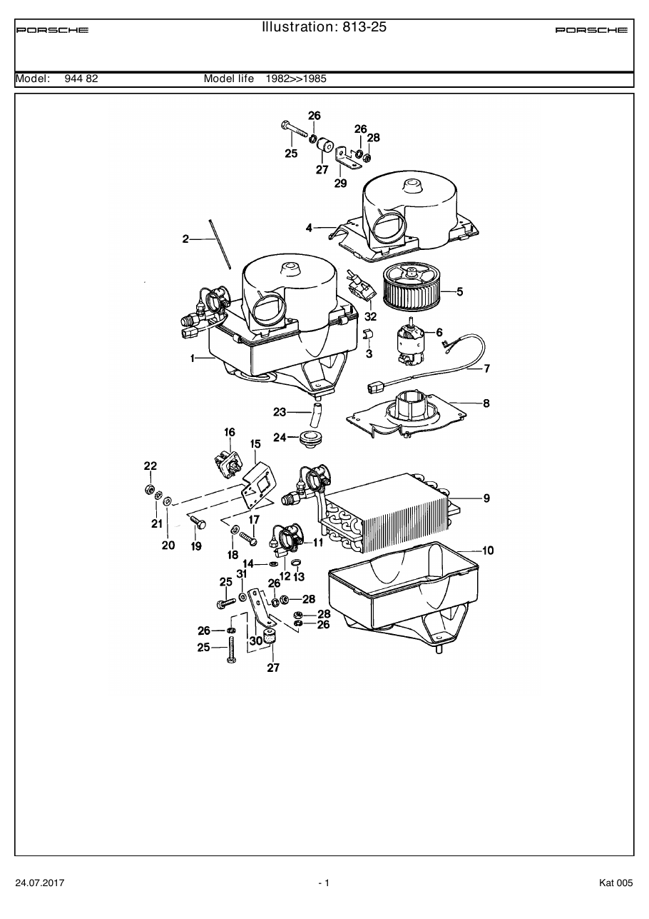 Exploded parts diagram — Air conditioner