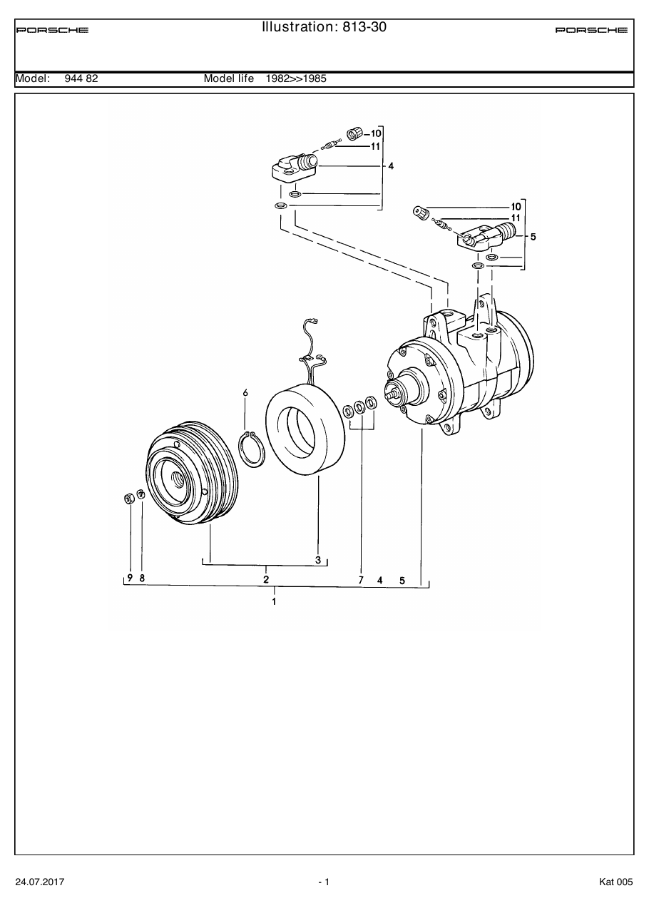 Exploded parts diagram — Compressor