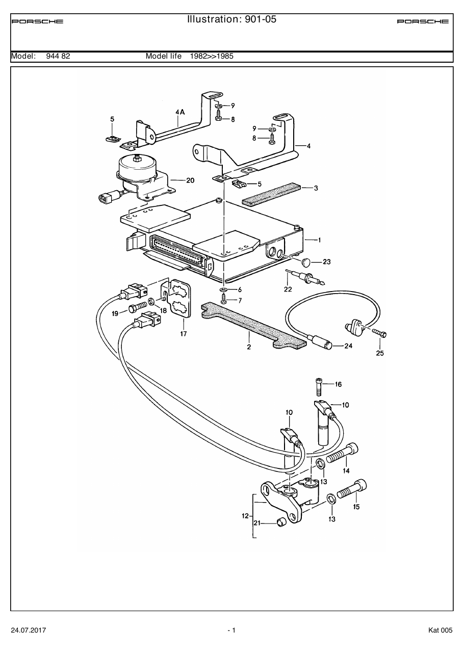 Exploded parts diagram — Engine electrics 2