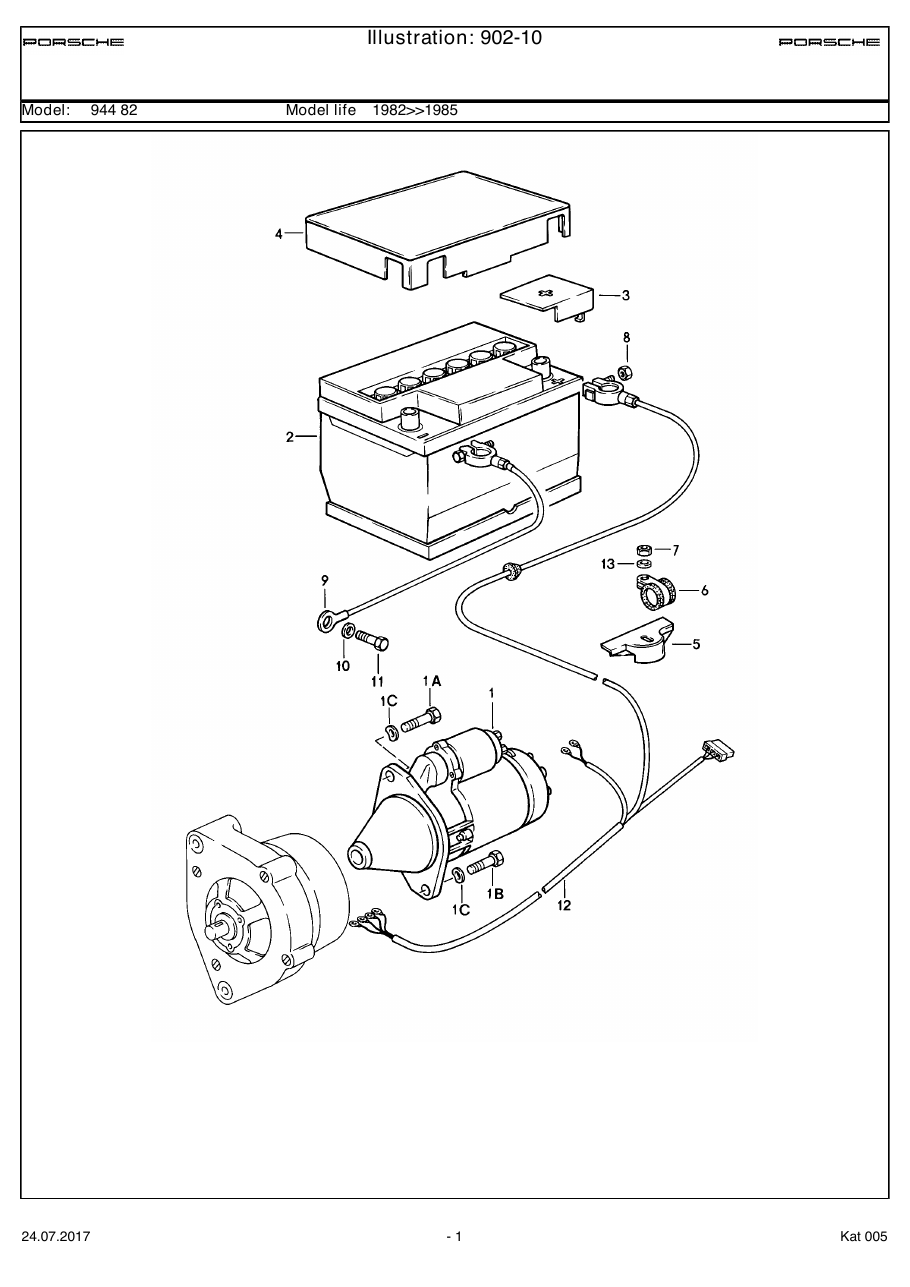 Exploded parts diagram — Starter