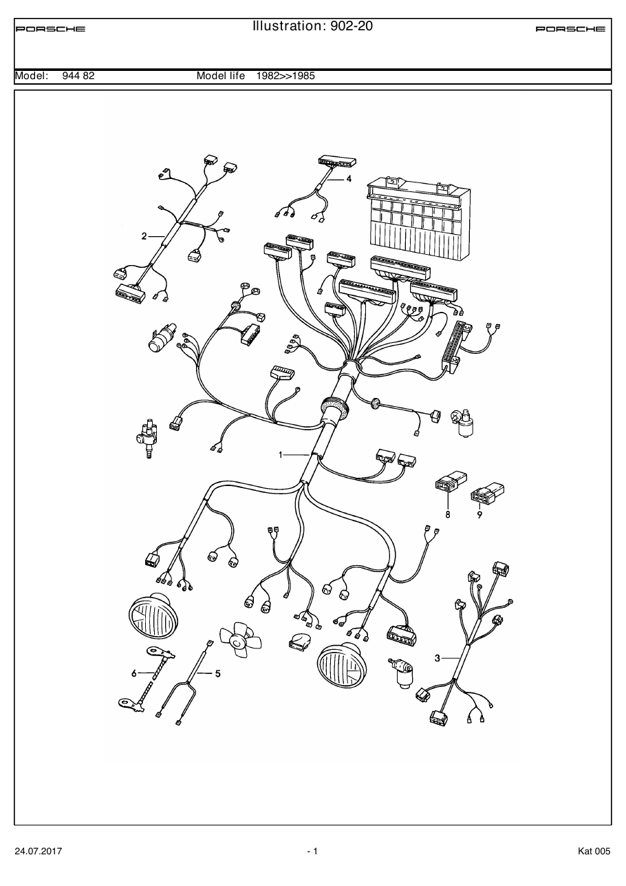 Exploded parts diagram — Wiring harnesses
