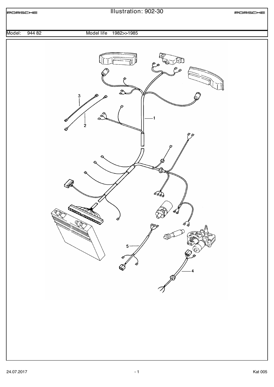 Exploded parts diagram — Wiring harnesses