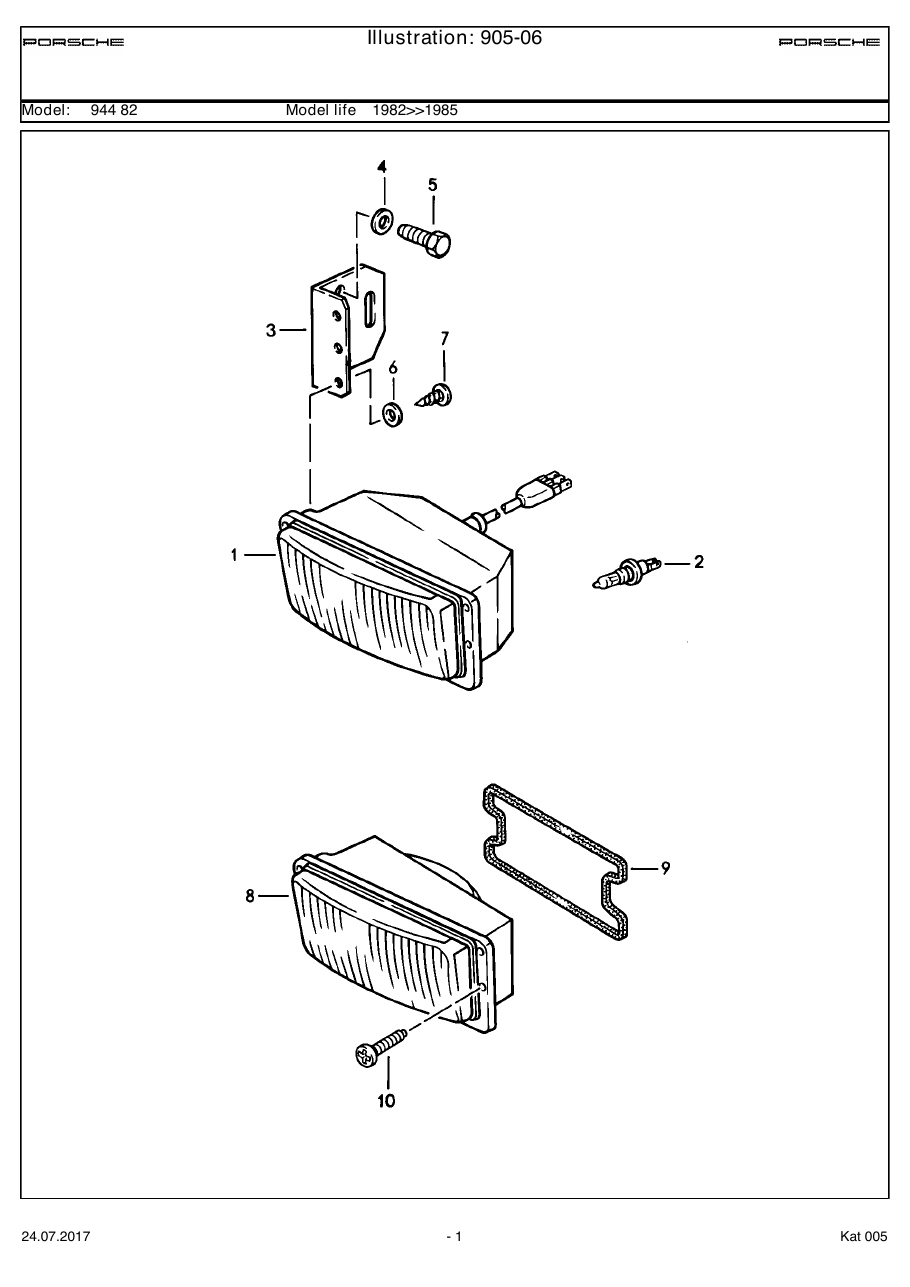 Exploded parts diagram — Fog headlamp