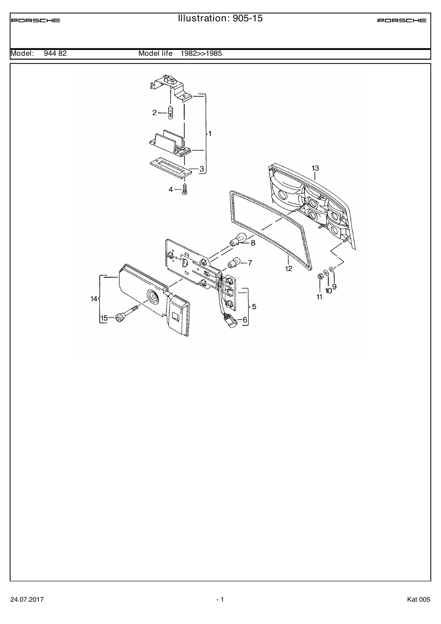 Exploded parts diagram — License plate light