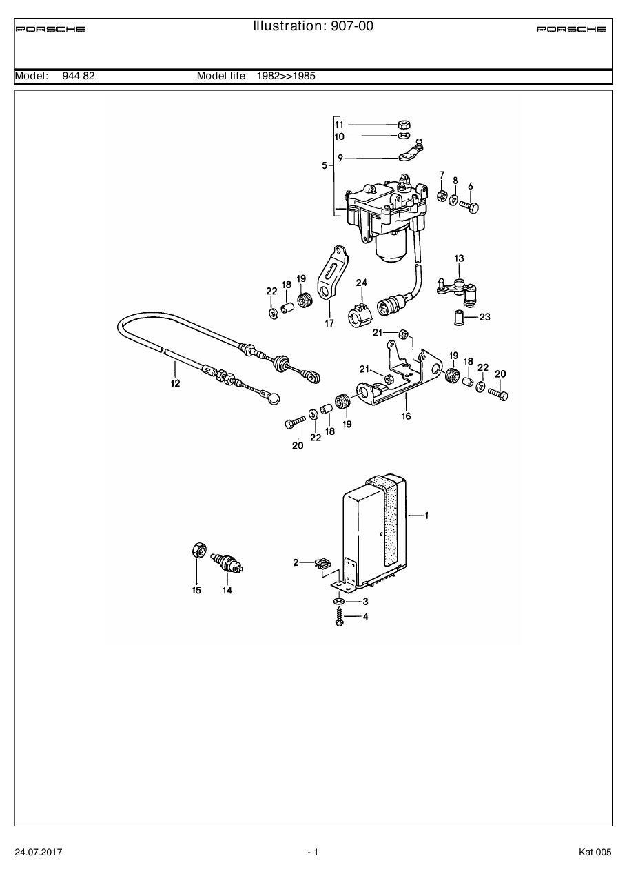 Exploded parts diagram — Cruise control