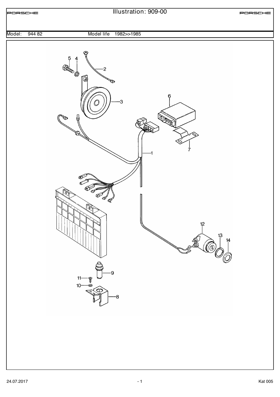 Exploded parts diagram — Alarm system