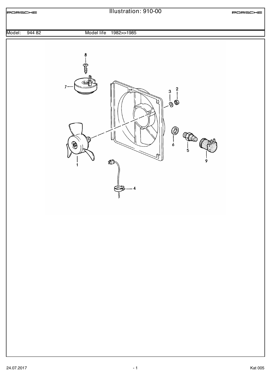 Exploded parts diagram — Electric fan