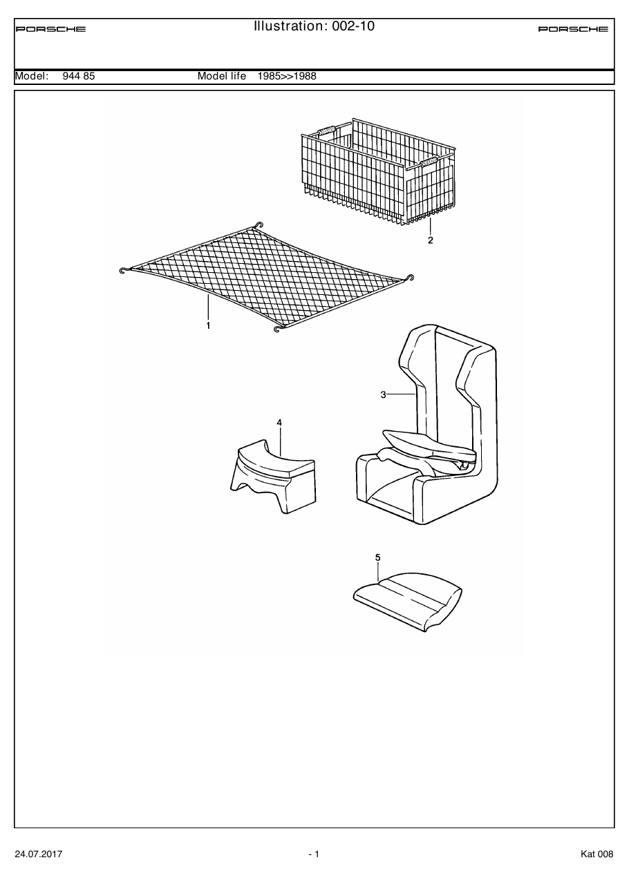 Exploded parts diagram — Accessories