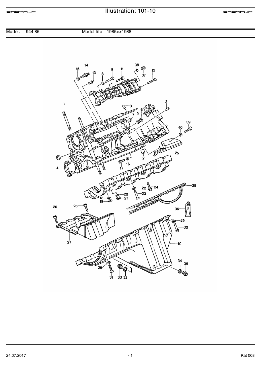 Exploded parts diagram — Crankcase