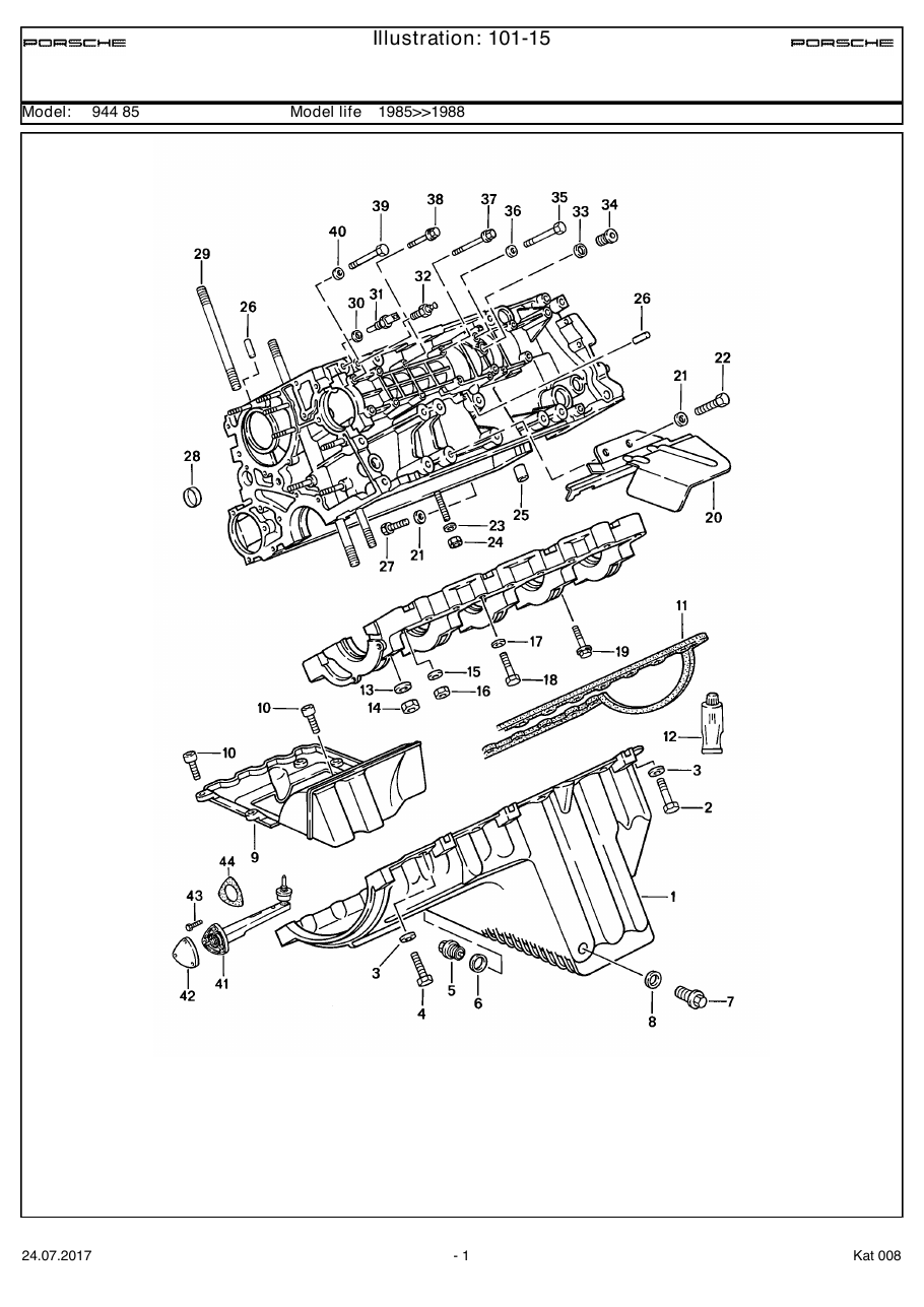 Exploded parts diagram — Crankcase