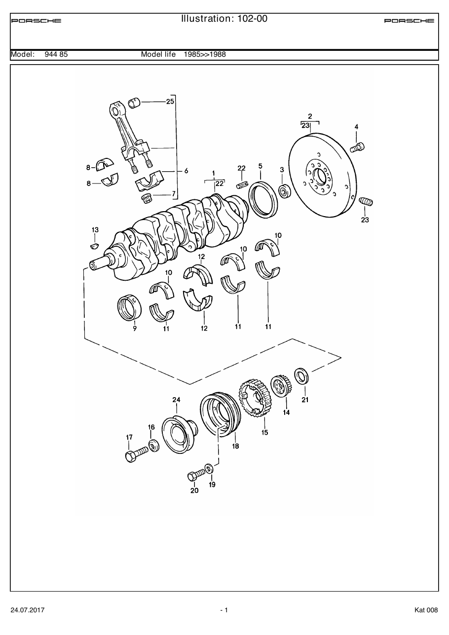 Exploded parts diagram — Crankshaft