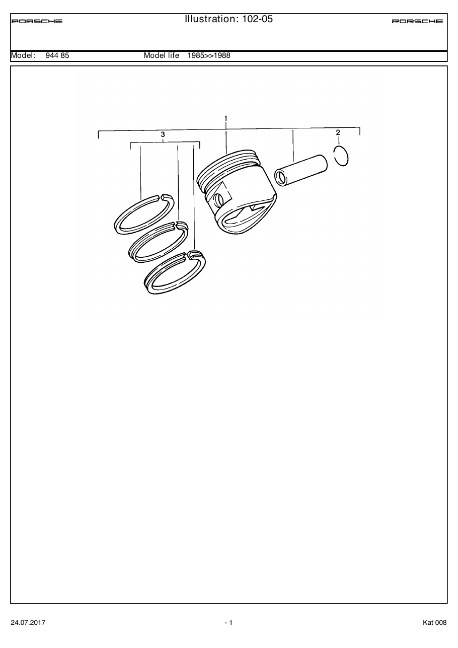 Exploded parts diagram — Piston