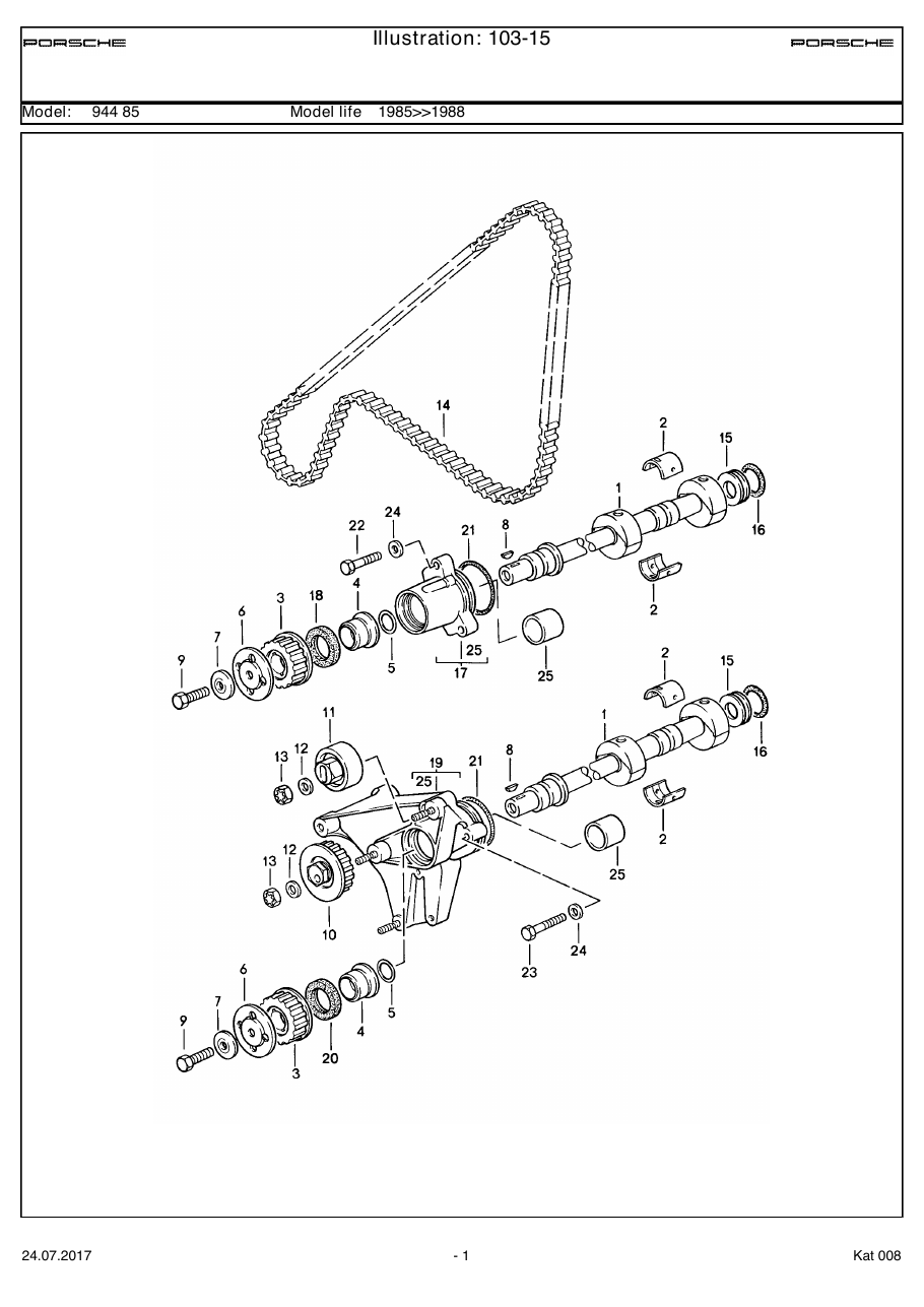 Exploded parts diagram — Driving mechanism