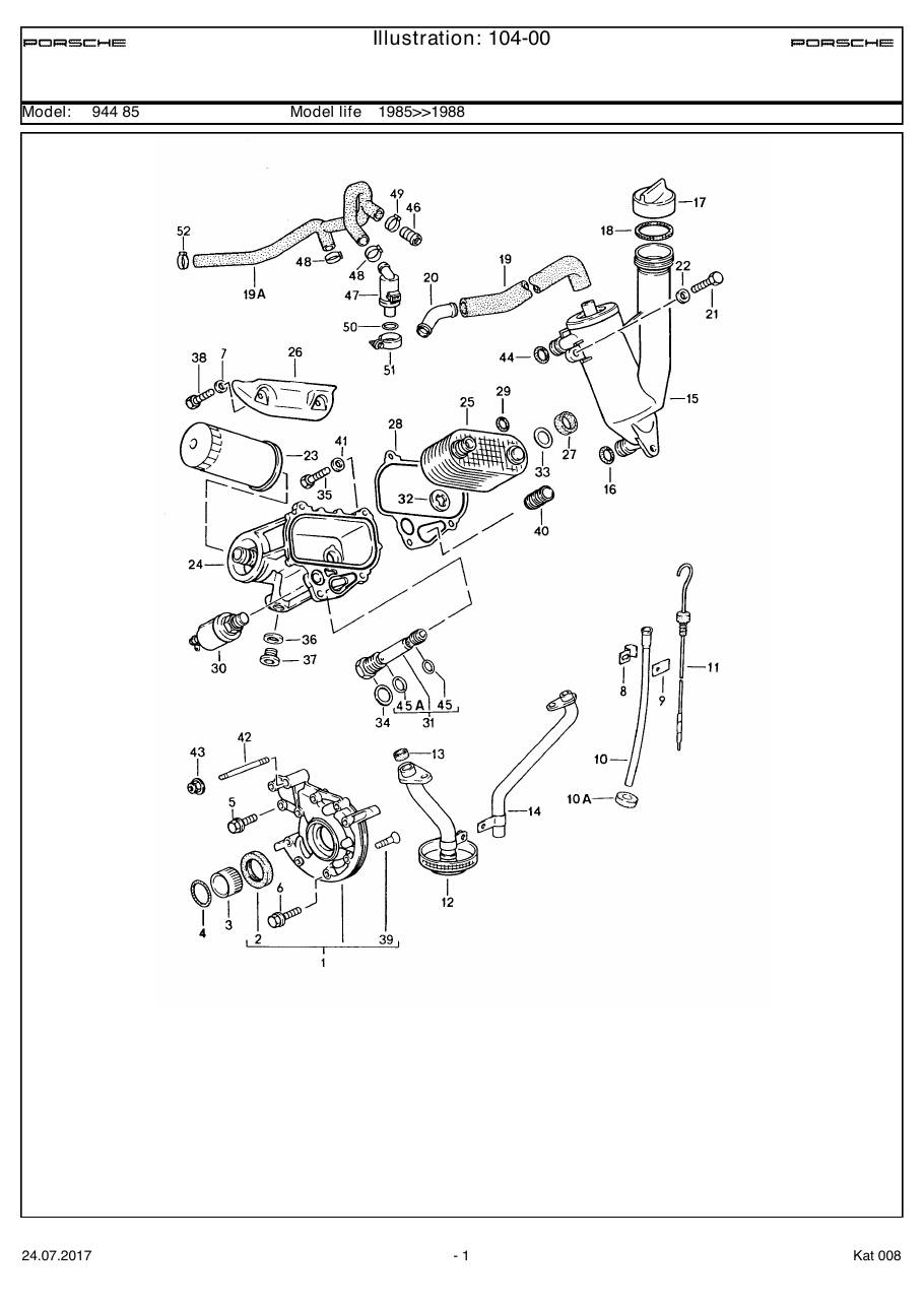 Exploded parts diagram — Engine lubrication